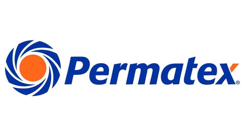 Permatex logo featuring blue and orange swirl design next to the company name in blue letters.