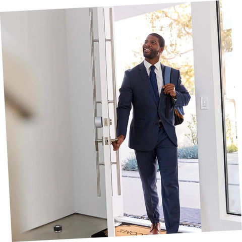 Two piece door silencer set cushions door impact, protects walls and hardwood floors, prevents knob damage with no drilling