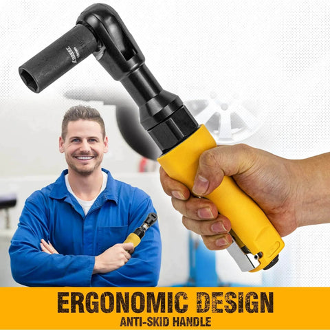 3/8-Inch Air Ratchet Wrench, Professional Pneumatic Ratchet Wrenches for Auto Maintenance and Repair Work, Maximum Torque 60 FT-LBS with ergonomic design