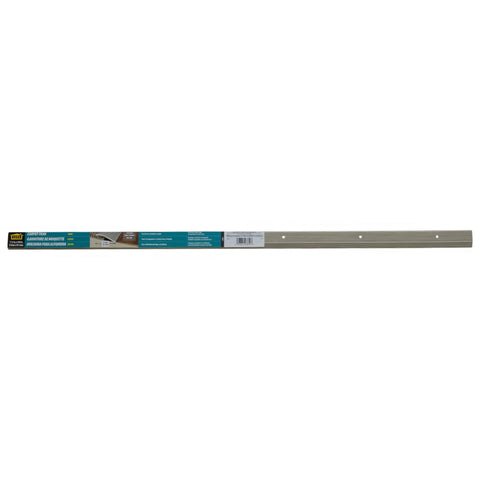 1-3/8 in. X 36 in. Pewter Aluminum Carpet Trim w/Screw Nails, showing pewter finish with pre-drilled holes, front view