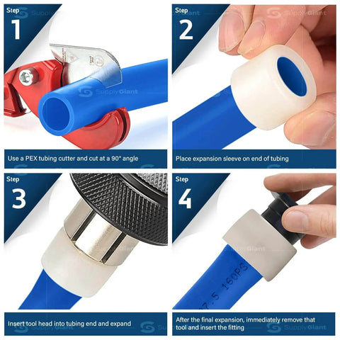 Expansion Fitting Three Quarter Inch Plug End Cap For Pipe F1960 With Expansion Barb Connections Plastic Pipe Cap For Pex A Tubing Pack Of Five Lead Free Corrosion Resistant Leak Free Hydronic Heating And Potable Water Applications installation steps.