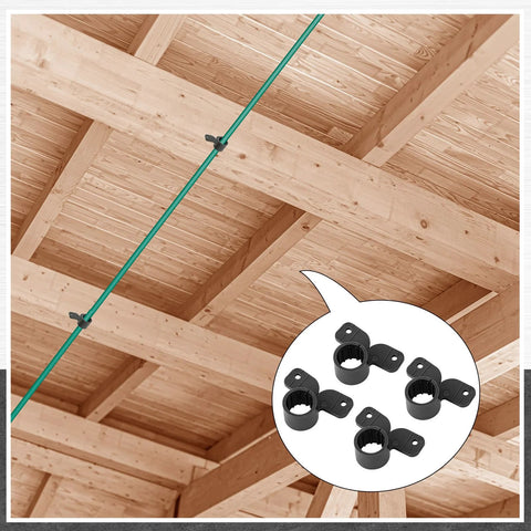 25 Pack Half Inch PEX Pipe Clamps For Pex Copper CPVC Tubing Supports Butterfly Style Black durable snap on suspension clips in ceiling.