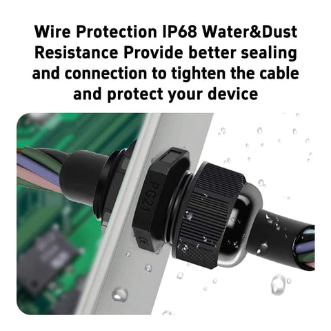 5 Pack PG21 Nylon Cable Gland Connectors Waterproof IP68 With Adjustable Locknut Protectors For 13-18mm Cables Installed