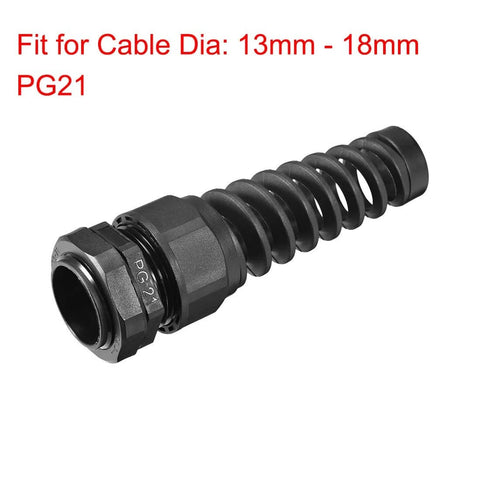 PG21 Waterproof Cable Gland With Nylon Joint IP68 Rated Adjustable Locknut And Strain Relief For 13 To 18mm Cables