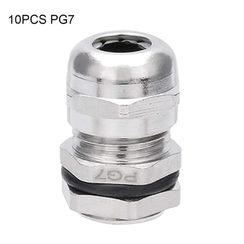 PG7 Metal Waterproof Cable Gland Adjustable Connector for 3 to 6.5mm Cable Diameter Front View
