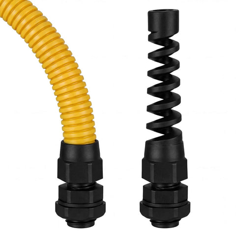 30 Pack PG7 Waterproof Cable Glands For 3mm To 6.5mm Wire Grommets Strain Relief Cord Connectors Black Nylon Joint