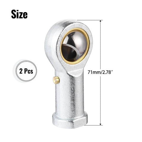 2pcs PHSB8 Rod End Bearing with 1/2 Inch Bore and 1/2-20 Left Hand Female Thread, pre-lubricated Heim joint, size indicator