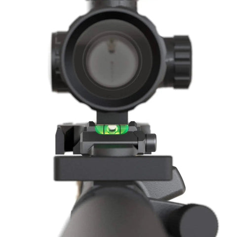 Low Profile Picatinny Bubble Level and Anti Cant Indicator for Long Range Shooting, 0.35 Inch Clearance on rifle scope