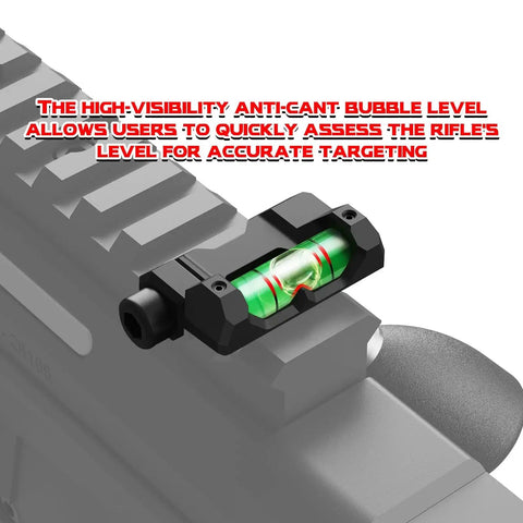 Precision Picatinny Bubble Level For Guns And Rifles With Anti Cant Technology High Visibility Green Liquid Level installed