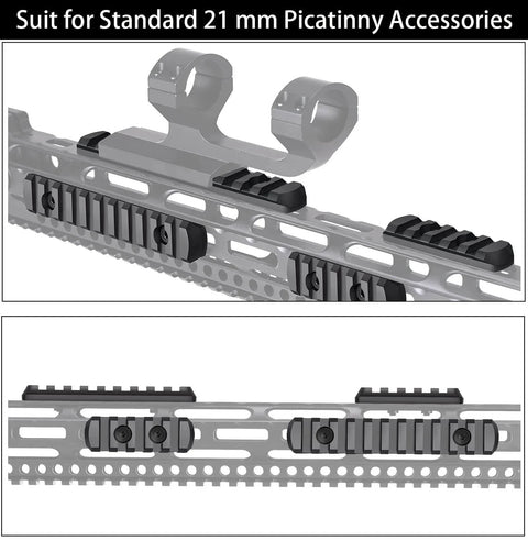21mm Picatinny accessory rail with mounted optics on MLOCK system, related to 16 Pack M5 T Nut Screws Replacement Set For MLOCK Rail Mounts