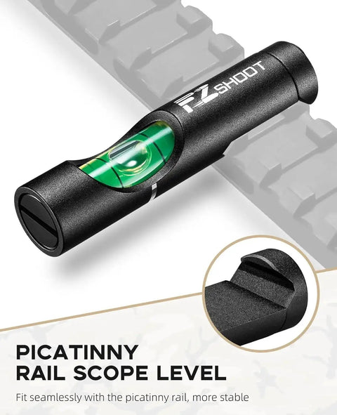 Scope Leveling Kit With Bubble Level And Universal Magnetic Scope Mount For Rifles EZshoot shown on Picatinny rail