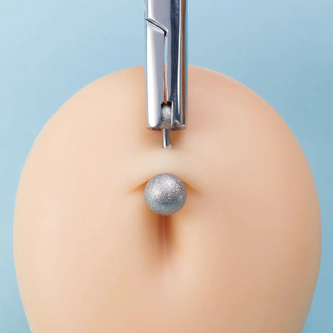 3mm Piercing Ball Removal Tool Stainless Steel Dermal Anchor Forceps in use on a simulated dermal top ball