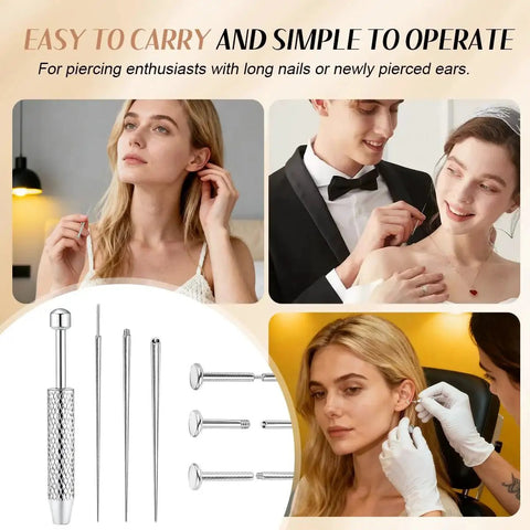 Piercing Taper Ball Grabber Kit Pro Grade For Easy Jewelry Swaps Stainless Steel 14G 16G 18G 20G display and usage