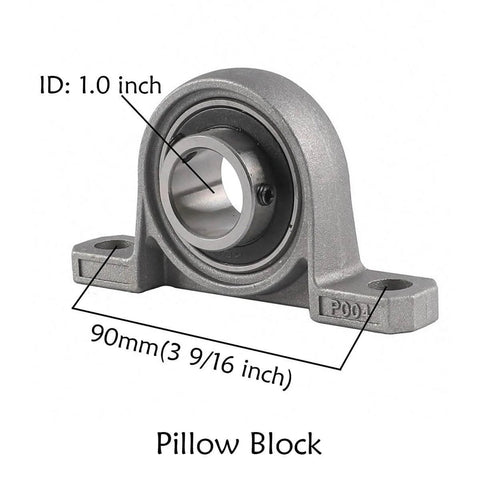 1 inch steel pillow block bearing for 1" Steel Live Axle with 18x9.5-8 Tubeless Wheels Tires Rim and Chain Sprocket Brake Master Cylinder