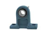 Front view of 1-7/16 inch Set-Screw Pedestal Pillow Block Bearing Single Lock Base for Shaft Support Heavy Duty Wide Mount Compatible