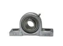 1-7/8 in Set Screw Pillow Block Single Unit, Stainless Insert with Nickel-Plate Housing, Sealed Ball Cartridge, front view