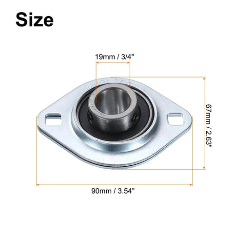 SBPFL204-12 Pillow Block Bearings 3/4" Bore Bearing Units Steel Flange Mounted Bearing Housing with Wrench, dimensions diagram