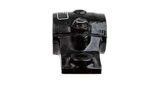 Side view of Pillow Block Sleeve Bearing 2-15/16 Inch Cast Iron Housing, Heavy-Duty Industrial Grade Block with Sealed Bearings.