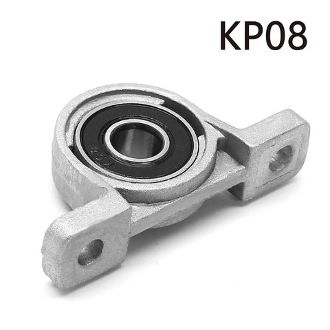 Pillow Block Bearing KP08 Self Aligning Aluminum 8mm Bore Flange Mounted Bearing Pack Of 4 For Machines, close-up view.