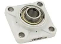 MRC C4F104SSG Pillow Block Bearing Wash Down Workhorse Heavy Duty Sealed Ball Bearing Housing, front view, for industrial machinery.