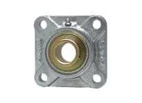 Front view of 3/4 in Wide Set Screw 4-Bolt Pillow Block Housing Zinc Plated Nickel Finish for 3/4-inch Shaft Single Unit