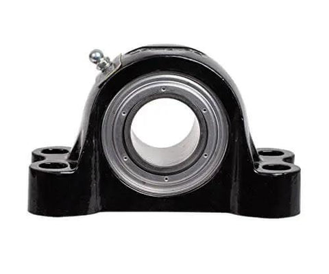 Heavy-Duty Solid-Housed Pillow Block Spherical Roller Bearing With Cast Iron Housing For Industrial Machinery, front view