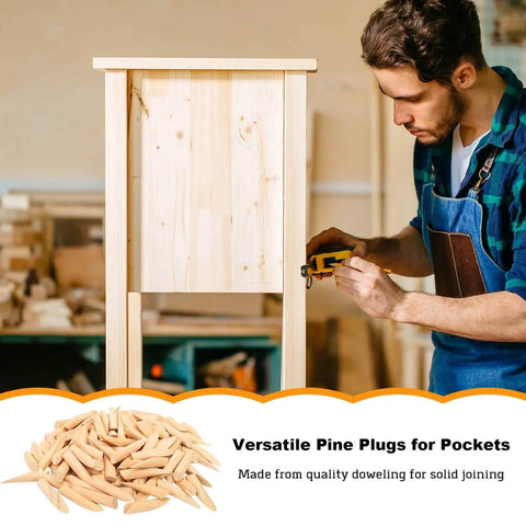 Premium Solid Pine Pocket Hole Plugs Pack Of One Hundred Twenty Pieces Three Eighth Inch Diameter for woodworking projects