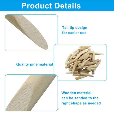 Solid Wood Pocket Hole Plugs Set for Three Eighths Inch Holes, Paint Grade Pine Dowels, 150 Pieces, Sanded Smooth, product details