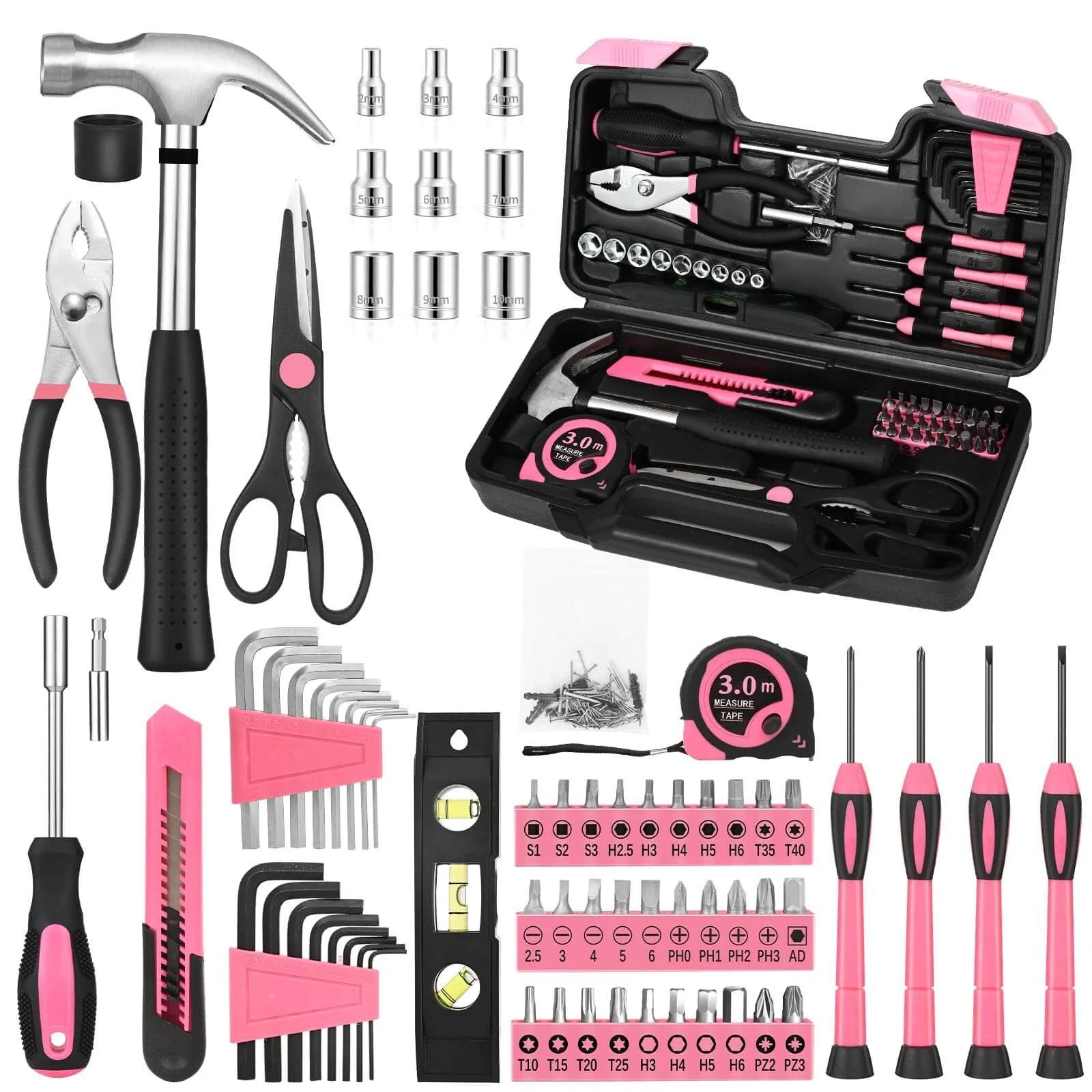 pink tool kit for dorms - 144 Piece Starter Set 🍁 &nda...