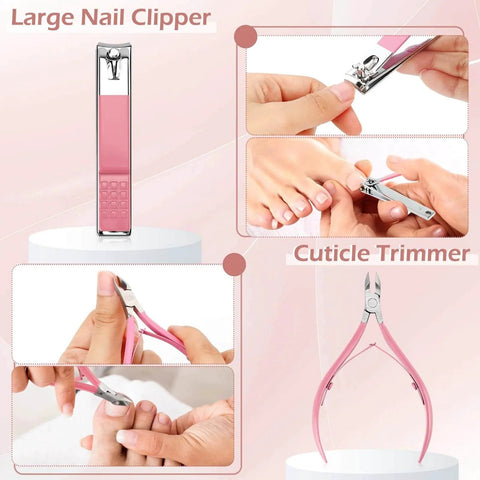 Large nail clipper and cuticle trimmer from Nail Clippers Set And Manicure Kit With Glass Nail File Cuticle Trimmer Travel 5 Piece Grooming Kit