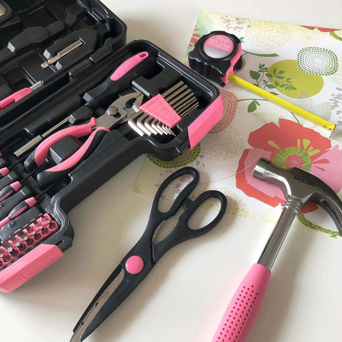 39 Piece General Household Tool Set In A Sturdy Toolbox Case For Everyday Home Repairs, DIY Projects, And Crafts, This Must Have Kit Includes Hammer Pliers Utility Knife Tape Measure Scissors Precision Screwdrivers Bits Bit Driver And More
