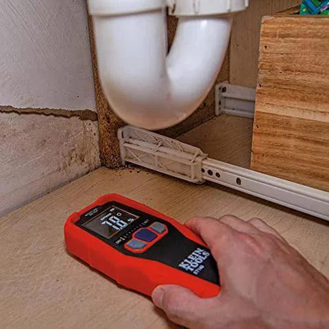 Using Pinless Moisture Meter for Non-Destructive Moisture Detection in Drywall, Wood, and Masonry; Detects up to 3/4-Inch Below Surface.