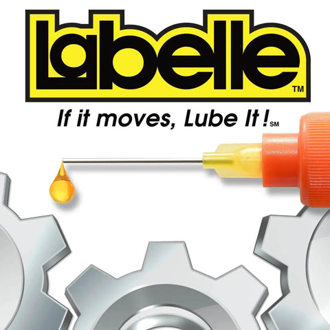 2-Pack Power Tool Lubricants With Pinpoint Applicator Oil And Grease, Labelle branding, yellow applicator, gears image, USDA H1 food grade