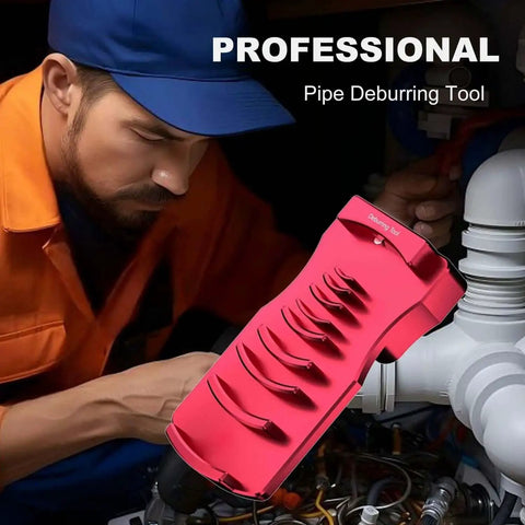 Rugged Metal Body Nine In One PVC Deburring And Chamfer Tool for 0.5 to 4 Inch Pipes, used by plumber in plumbing task
