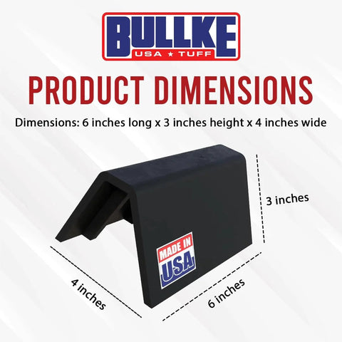 BULLKE rooftop pipe support, black recycled plastic, 6 in long x 3 in high x 4 in wide, Made in USA.