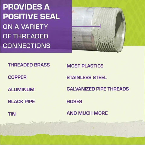 Leak Free Pro Grade Pipe Thread Sealant With High Viscosity Soft Set Formula for all piping types detail with threaded pipe materials list