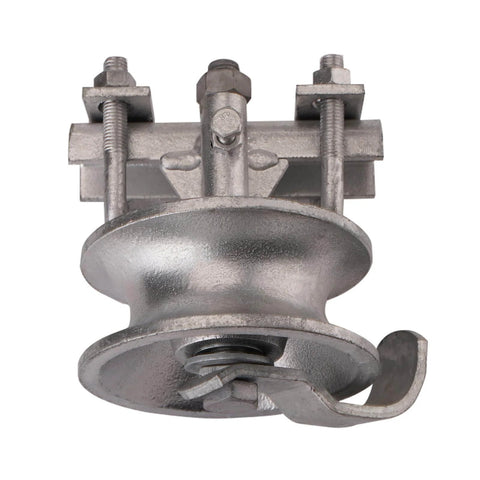 5" Pipe Track Wheel Galvanized for 1 7/8" Round Post, Chain Link Rolling Gate Track Sliding Gate Rollers, Double U - Pack of 2