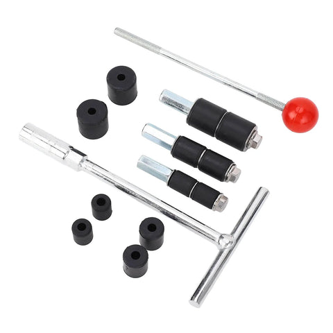 Pro Grade Pipe Water Stopper Kit With Stainless Steel Seal And Silicone Gaskets, wrench tools, and rubber components for leakage repair.