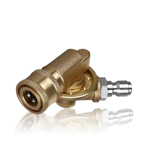 Lucstar brass radiator cleaning wand quick-connect pivoting coupler with 240-degree swivel for pressure washer nozzle tips
