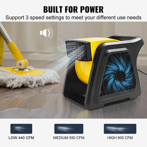 Pivoting Utility Fan 600 CFM High Velocity Floor Blower For Drying Cooling Ventilation And Exhaust With 300 Degree Pivot Portable Air Mover For Home Shop And Garage Ideal Carpet Dryer