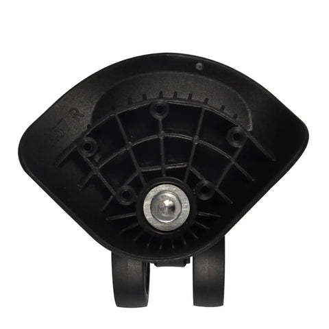 Front view of 360 Degree Swivel Replacement Wheels For Luggage And Suitcases, Size 3.1 By 3.5 By 2.2 Inch, Universal Draw Bar Box Accessory, Plastic Black Wheel With Smooth 360 Degree Rotation For Easy Maneuvering