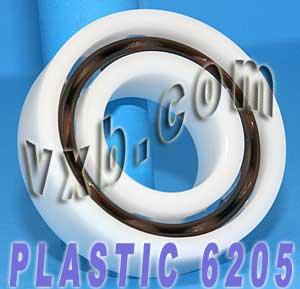 Acetal/POM Plastic Bearing 6205 - Glass Balls - 25x52x15mm