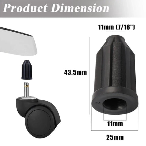 20 Pcs Caster Socket Sleeve Round Inserts For Standard Tubes And 1 Inch Caster Wheels, 7 16 Inch Inside Stem measured