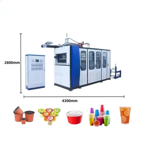 Commercial Disposable Plastic Cup Making Machine All In One Thermoforming Gear for PP PS PET sheets with dimensions