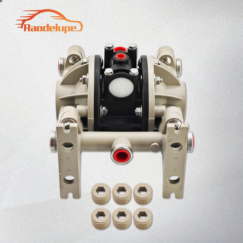 Raodelupe 66605J-3EB 1/2 Inch Plastic Diaphragm Pump with fittings, front view, for Ingersoll Rand ARO Air Compressor 66605J3EB