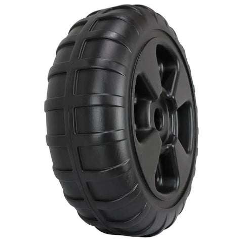 Heavy-Duty Plastic Roll-In Dock and Boat Lift Wheel, 24 Inch Diameter, Black, 800 Lb Capacity, Maintenance-Free, Side View