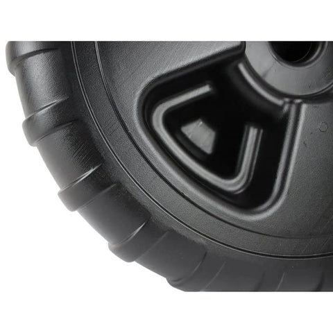 Heavy-Duty Plastic Roll-In Dock and Boat Lift Wheel, 24 Inch Diameter, Black, 800 Lb Capacity Per Wheel, close-up of tread
