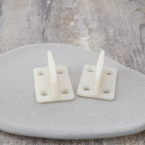 10 Pcs Plastic Door Floor Guides For Wooden Sliding Doors Bottom Guide Milky White 44x26x17mm With 2.2mm Hole Diameter