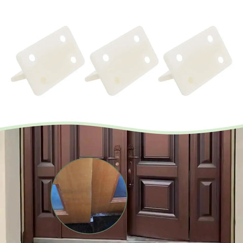 10 Pcs Plastic Door Floor Guides For Wooden Sliding Doors Bottom Guide Milky White 44x26x17mm With 2.2mm Hole Diameter.
