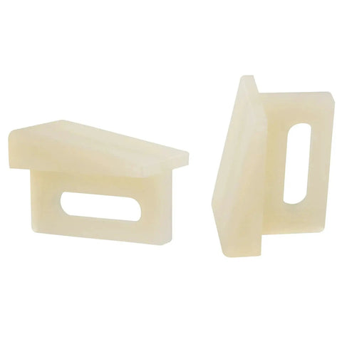 8 Piece Plastic Door Bottom Track Kit With 8 Screws For Sliding Door Track System White N7015 Wheel Fixing Clips photo